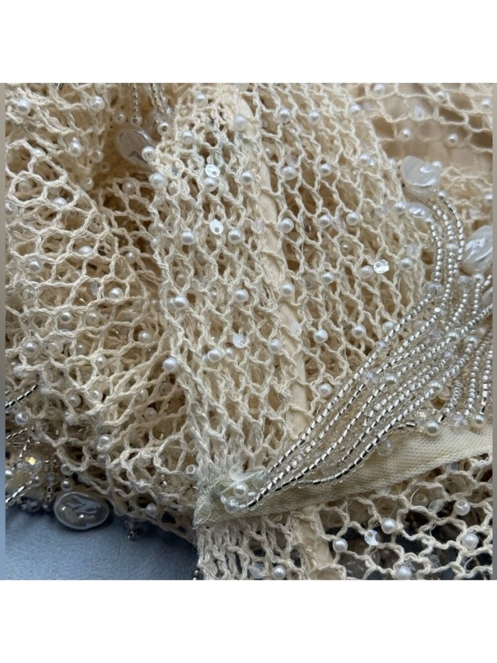 🆕 PATBO 🧿 NWOT Crochet Bloom Beaded Tiered Maxi Dress, Off White - Sz 12 BR44 - Picture 16 of 16